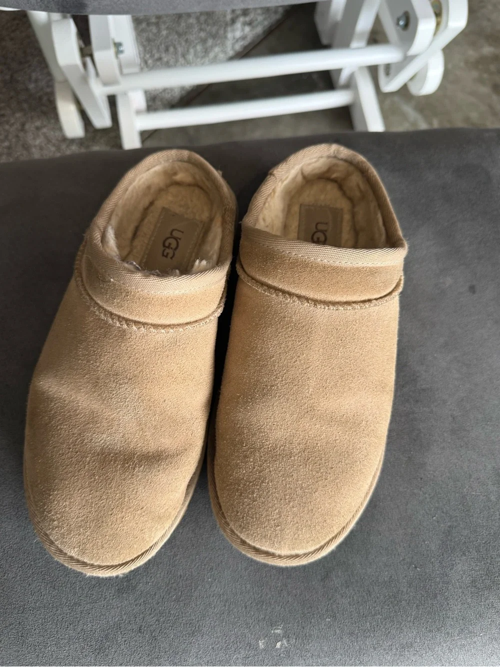 UGG Kids Tan Slip-On Boots with Treaded Sole